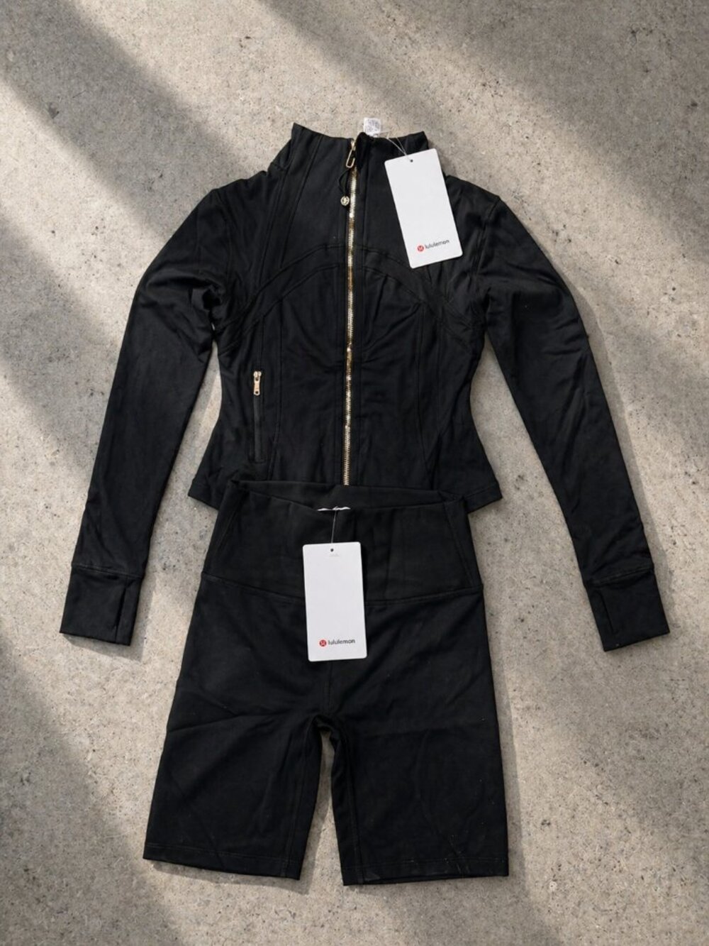 ✨ NEW Lululemon Black Nulu Cropped Jacket & Short Set ✨  Elevate your gym aesthe